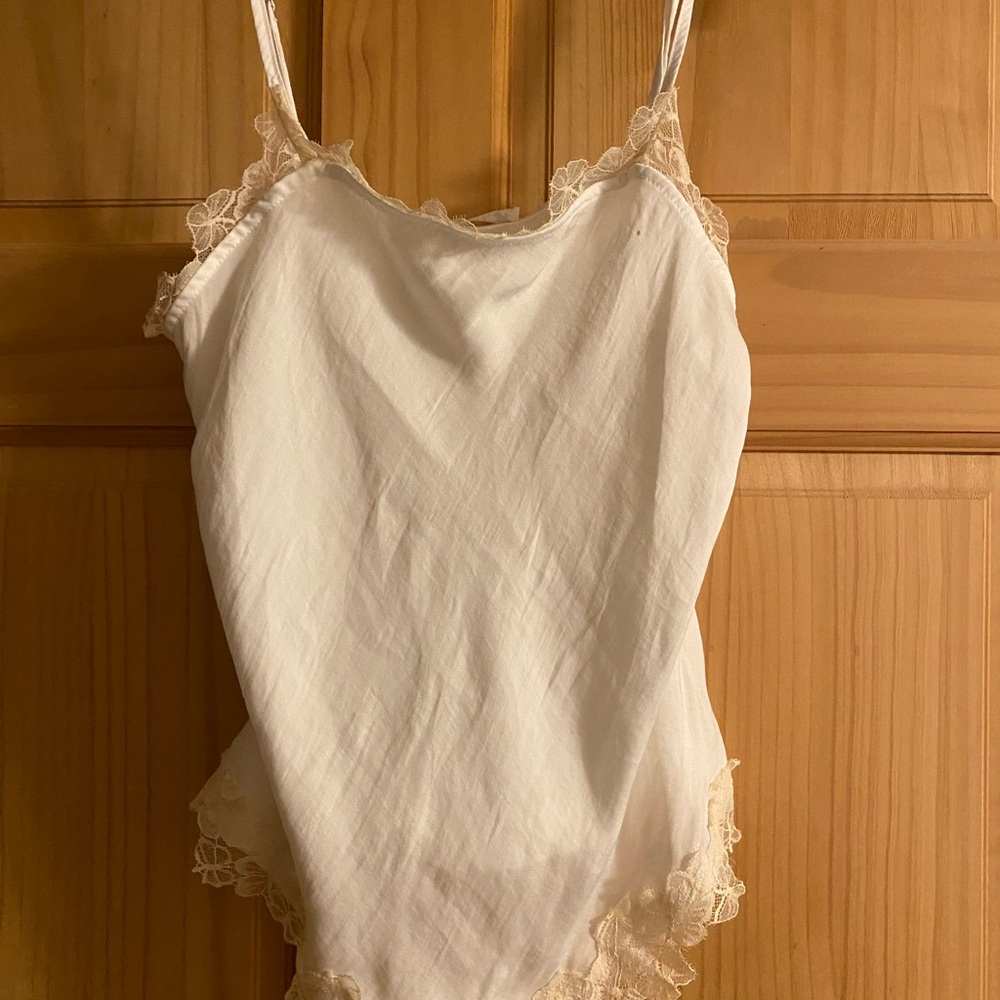 Anthropologie Cream Lace Chemise